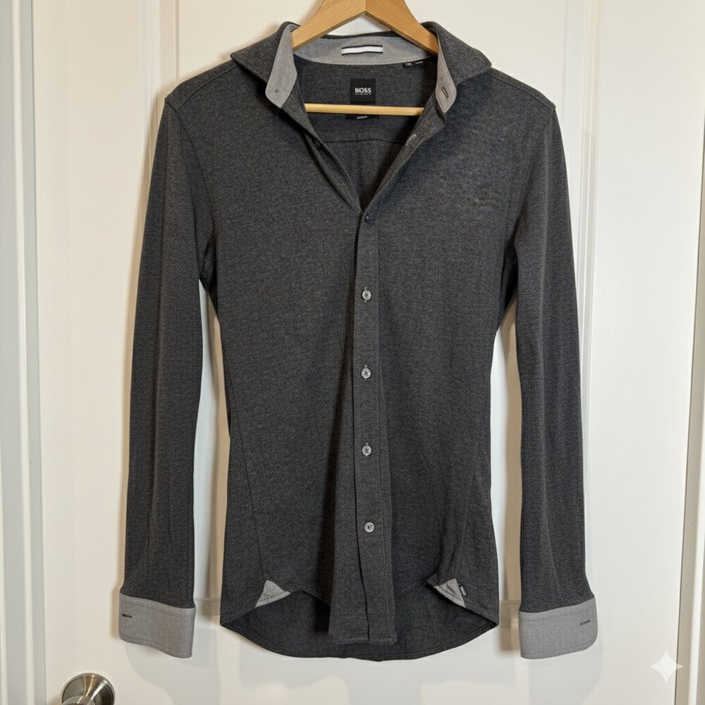BOSS Ridley Jersey Slim Fit Shirt Mens Small